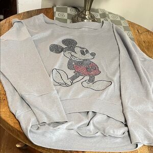 Disney Gray and Red Mickey Mouse Sweater